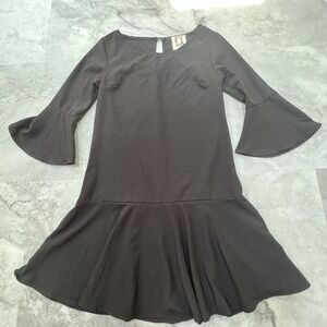 PPLA Clothing Womens Black Casual Dress Long Sleeve Size Small S Bell Sleeve‎